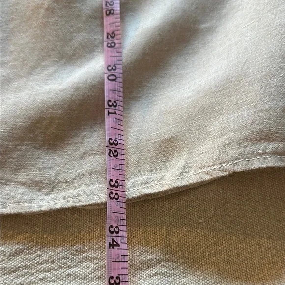 Tahari 100% LINEN Beige Long Sleeve Tunic - Picture 11 of 13